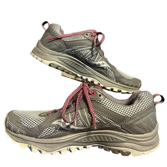 Saucony Shoes - Saucony Excursion TR9 Gray Red Trail Running Outdoor Sneaker Shoes Womens 7.5